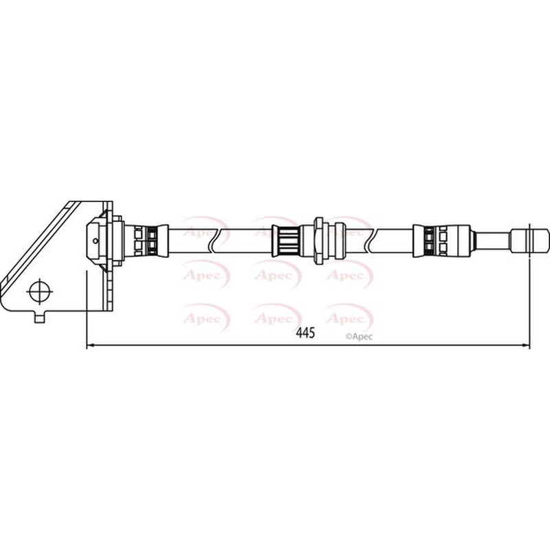 Apec Brake Hydraulic Hose Line Front Left HOS4021