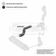 Borg & Beck Intercooler Turbo Charge Air Hose BTH1343