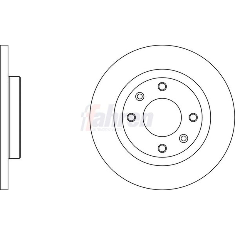 Fahren 2 x Solid Rear Brake Discs FBD7337
