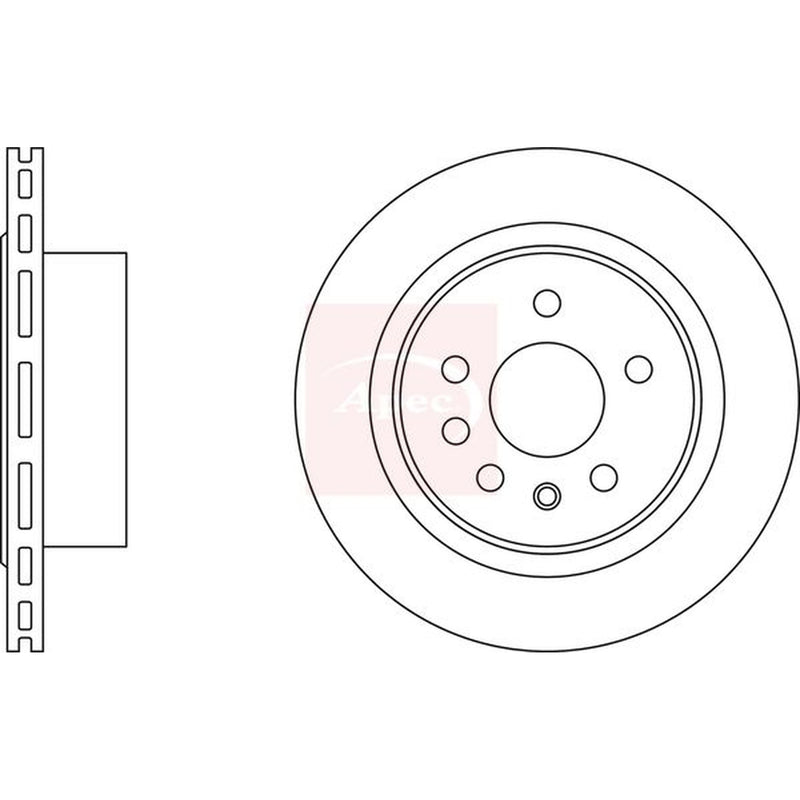 Apec 2 x Vented Rear Brake Discs DSK2563