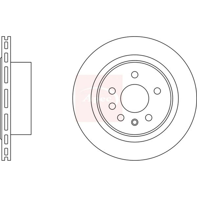 Apec 2 x Vented Rear Brake Discs DSK2563