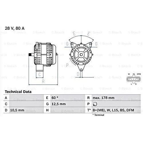 Bosch Reman Alternator (Hgv) 4742 0986047420 Bosch  - Town Parts