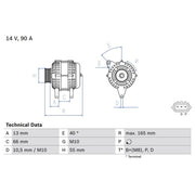 Bosch Car Alternator 12V 0 986 082 430