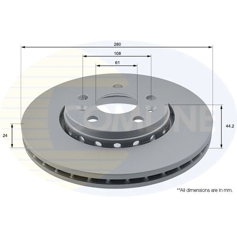 Comline Front Brake Discs ADC1593V