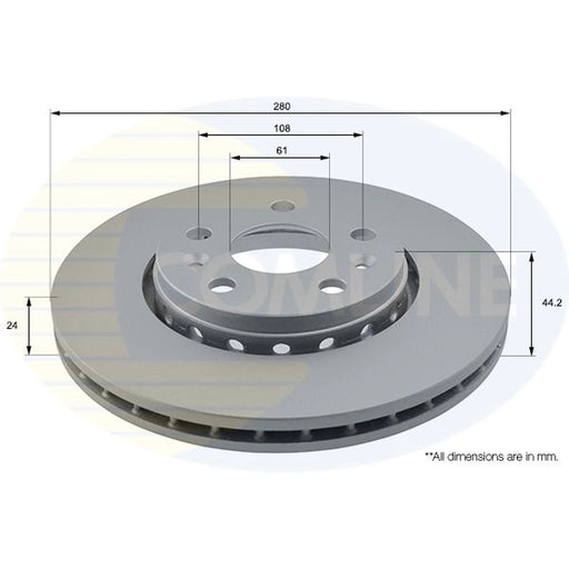 Comline Front Brake Discs ADC1593V