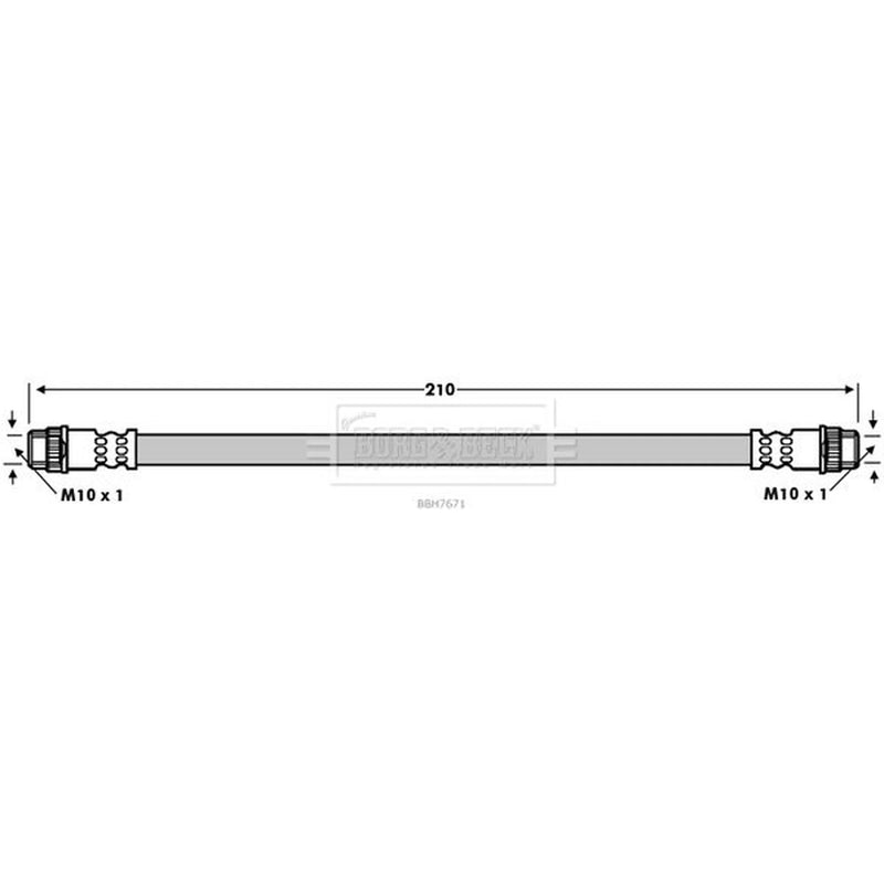 Borg & Beck Brake Hydraulic Hose Line Rear Left BBH7671