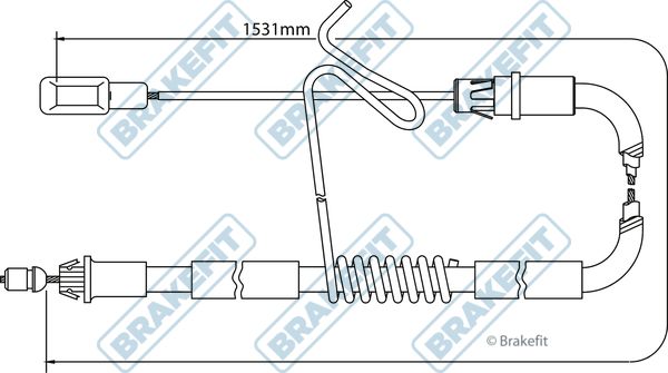 Apec Handbrake Cable Left Rear fits Ford Transit Bus 2006-2014 2.2