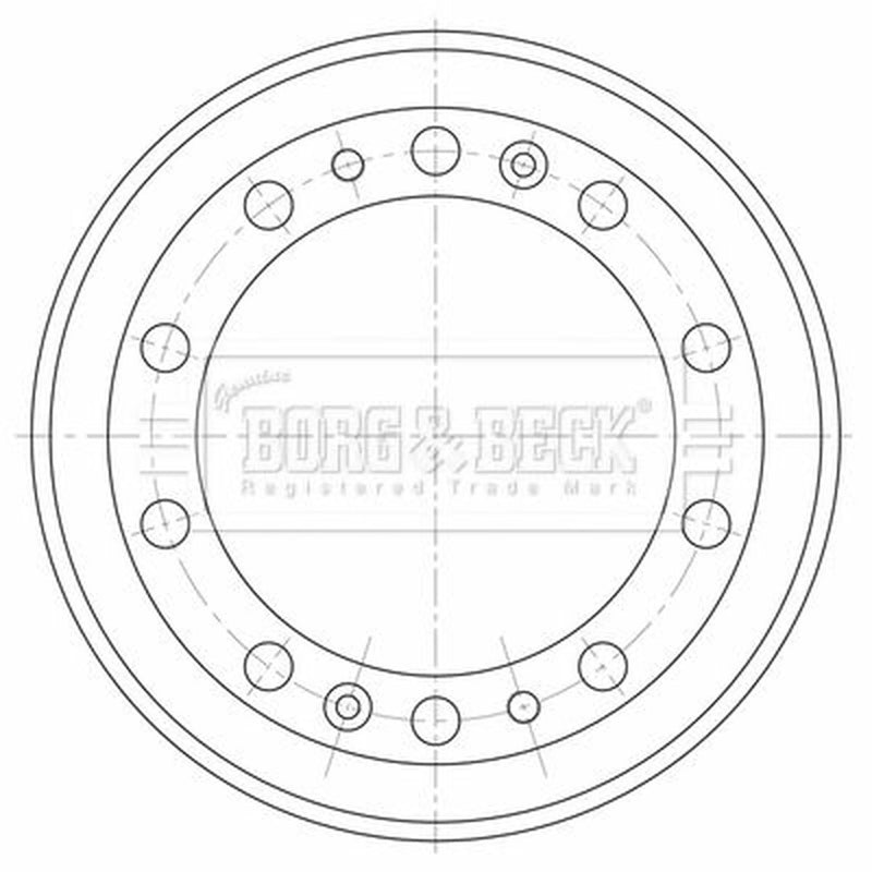 Borg & Beck Brake Drum Assembly Rear BBR32572