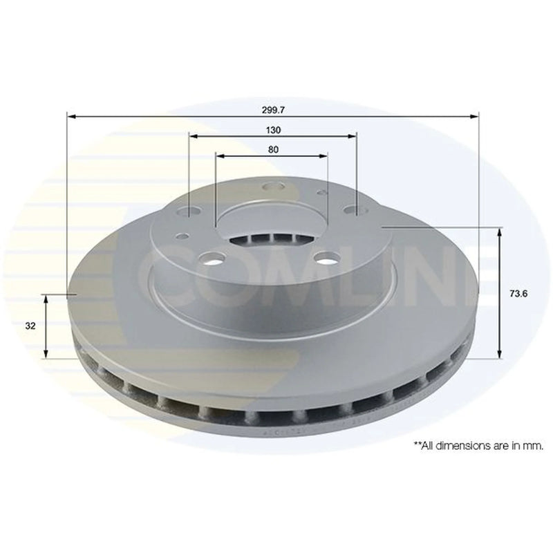 Comline 2 x Front Brake Discs ADC1572V