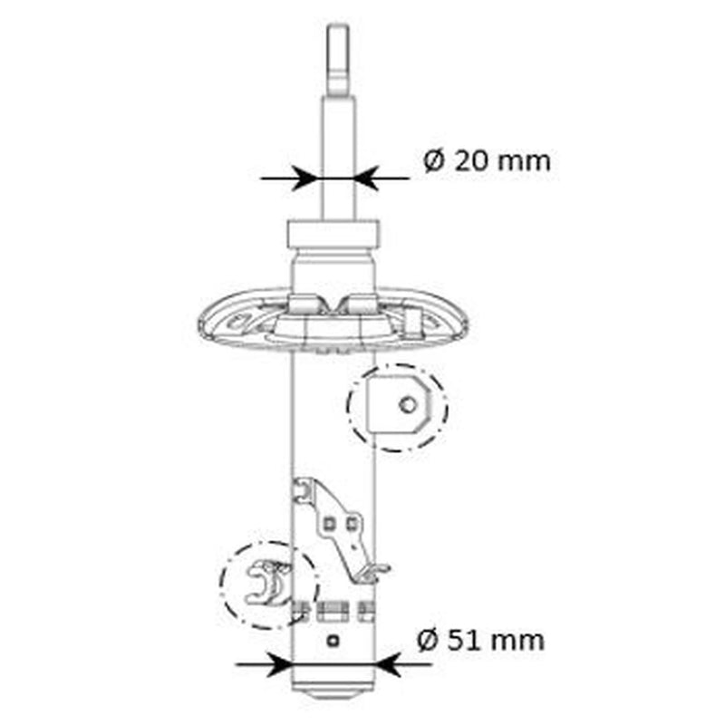 KYB Shock Absorber Damper Strut Front Left 3338070