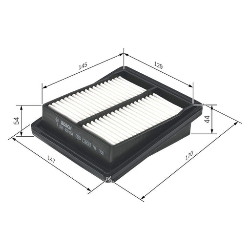 Genuine Bosch Car Air Filter S0054 Fits Honda Jazz Idsi - 1.3 - 02-08 F026400054 Bosch  - Town Parts