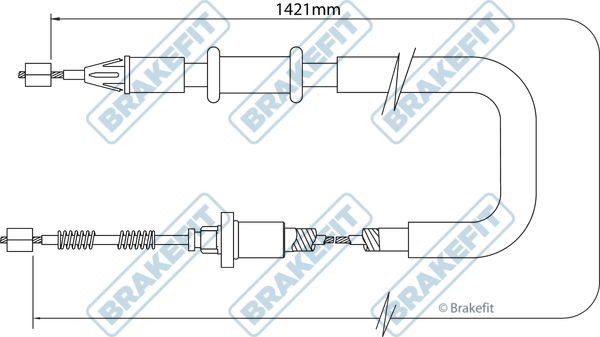Apec Handbrake Cable Right Rear fits Renault Kangoo Express 1997-2018
