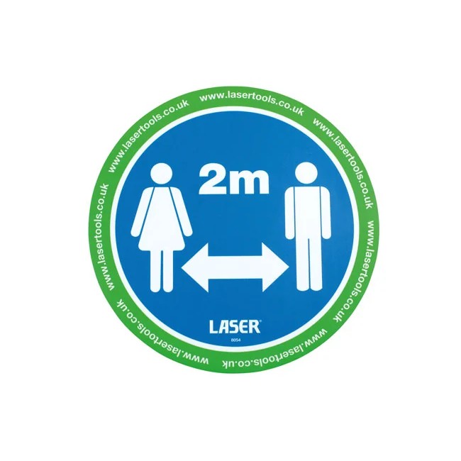 Laser Tools Floor Sticker 2m Distancing 6pc - PL