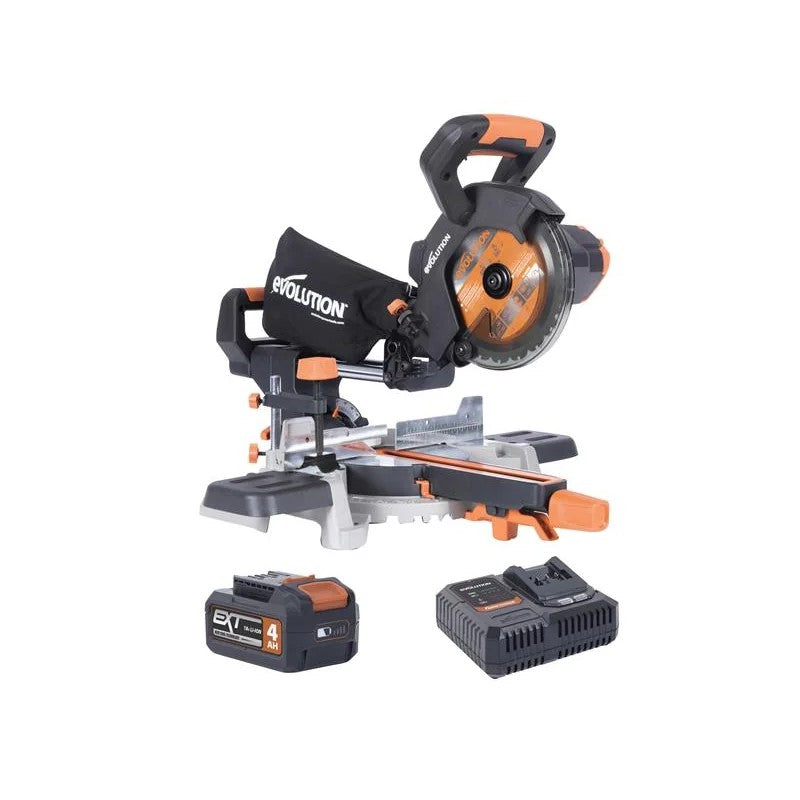 Evolution R185SMS-Li EXT Sliding Mitre Saw 18V 1 x 4.0Ah Li-ion - 064-0001A