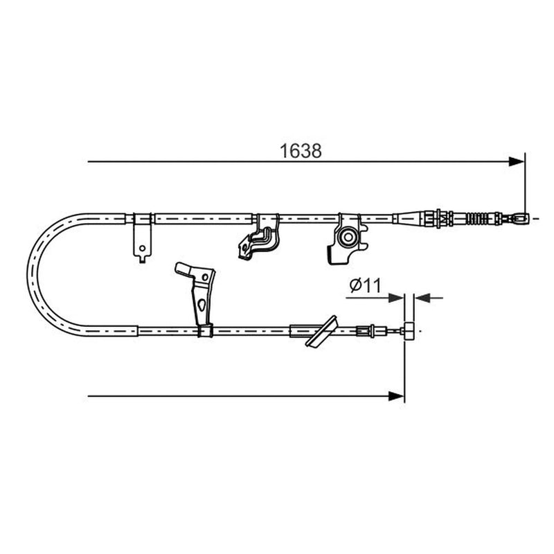 Bosch Handbrake Cable Left Rear 1 987 482 466