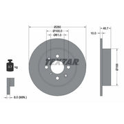 Textar 2 x Solid Rear Brake Discs 92125300