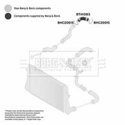 Borg & Beck Intercooler Turbo Charge Air Hose Lower BTH1083