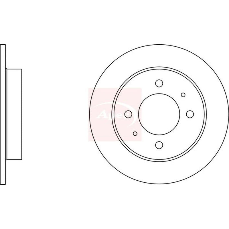 Apec 2 x Solid Rear Brake Discs DSK346
