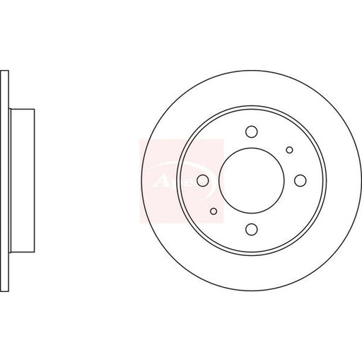 Apec 2 x Solid Rear Brake Discs DSK346