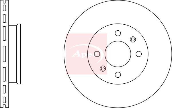Apec 2 x Brake Disc Set Vented
