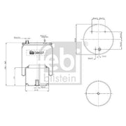 Febi Air Suspension Bellow 228mm Rear Right 38607