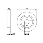 Bosch 2 x Solid Rear Brake Discs 0 986 479 C92