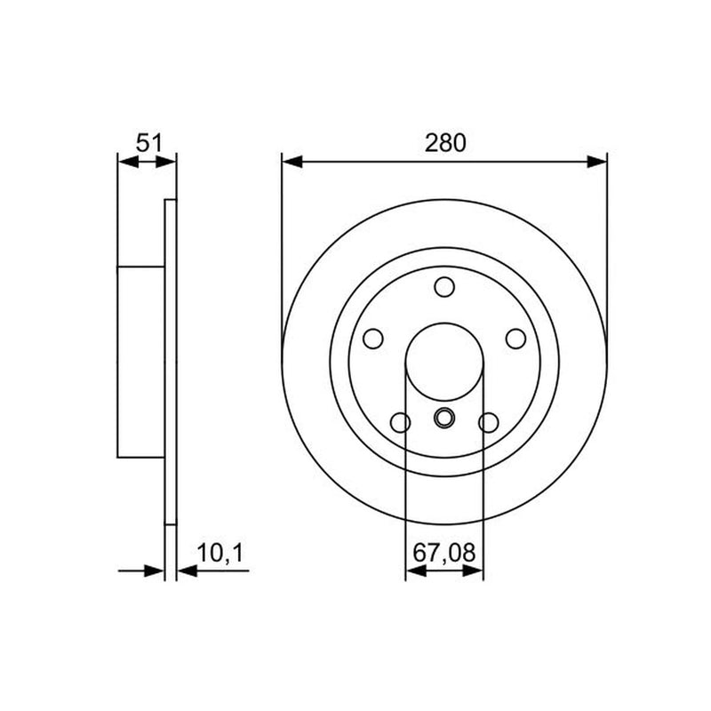 Bosch 2 x Solid Rear Brake Discs 0 986 479 C92