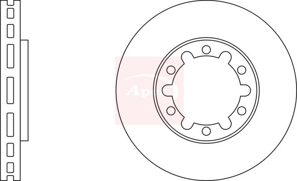 Apec 2 x Brake Disc Set Vented