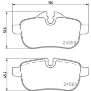 DON Rear Brake Pad Set PCP2122