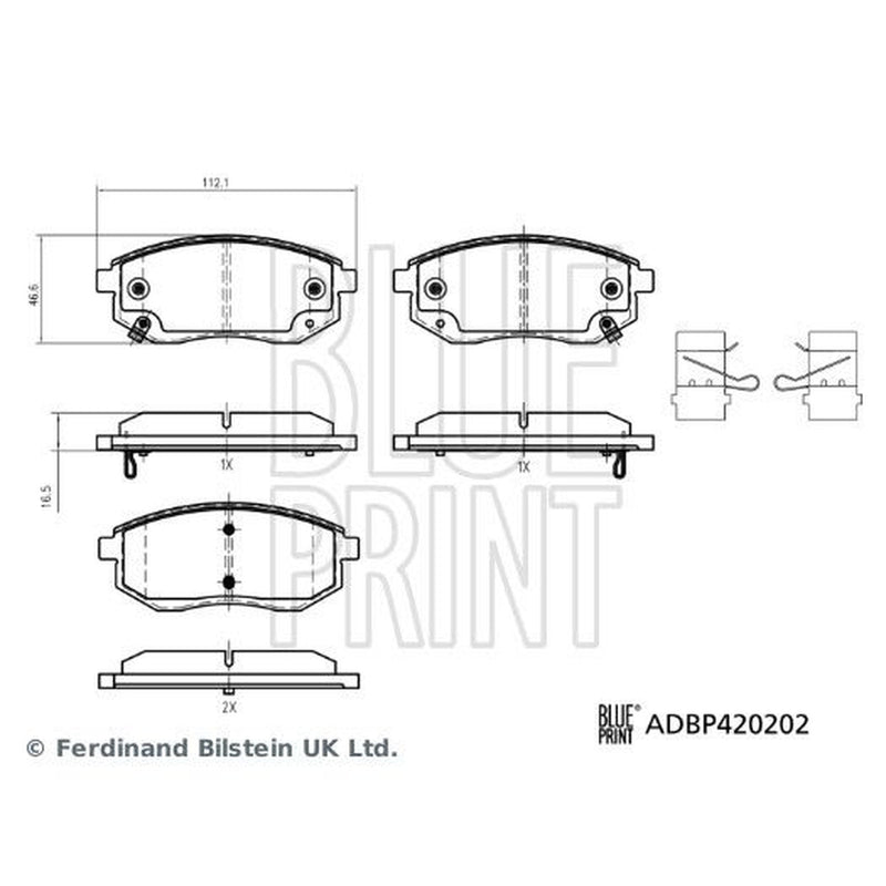 Blue Print Front Brake Pad Set ADBP420202