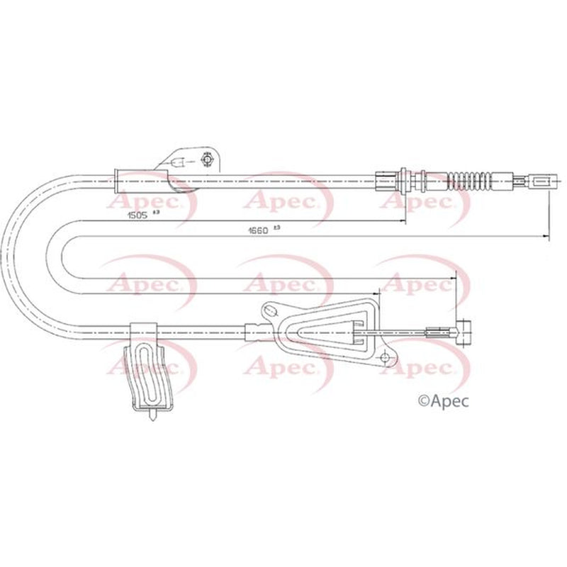 Apec Handbrake Cable Left Rear CAB1305