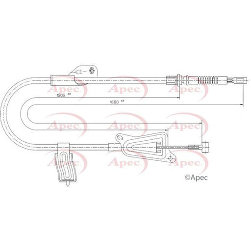 Apec Handbrake Cable Left Rear CAB1305