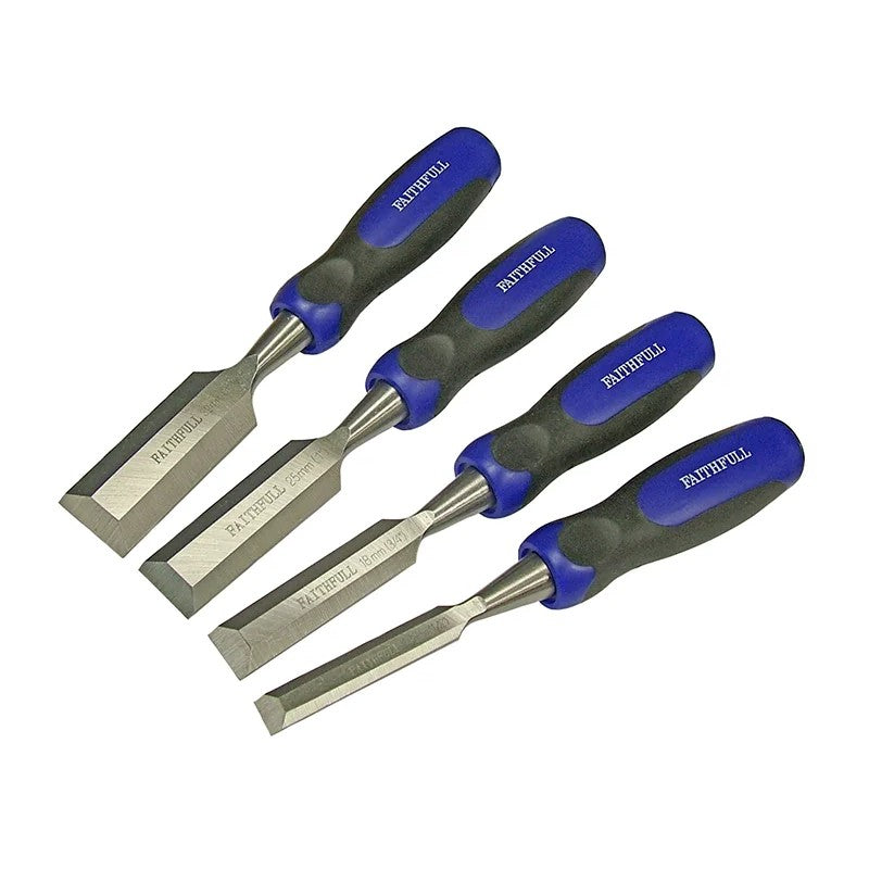 Faithfull Bevel Edge Butt Chisel Set, 4 Piece - FAIWCBUTTS4