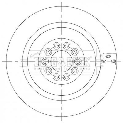 Borg & Beck 2 x Vented Front Brake Discs BBD6105S
