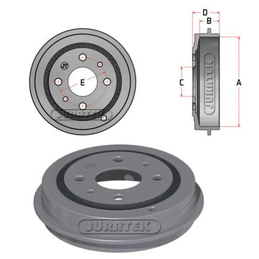 Juratek Brake Drum Assembly Rear JDR018