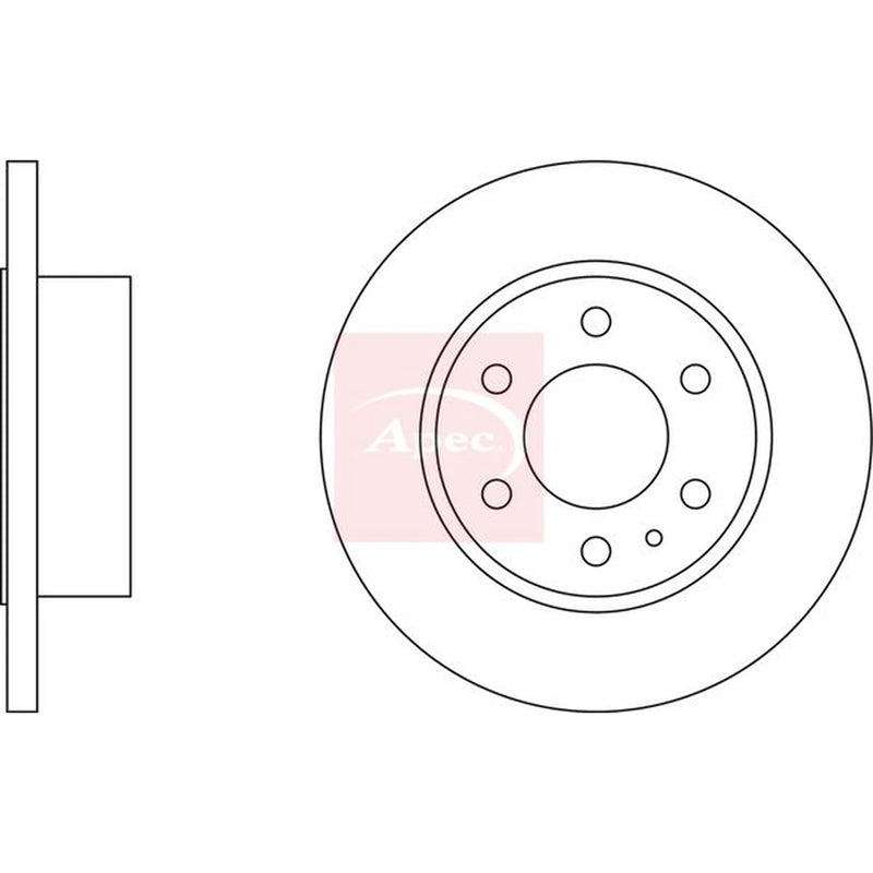 Apec 2 x Solid Rear Brake Discs DSK2533