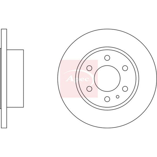 Apec 2 x Solid Rear Brake Discs DSK2533