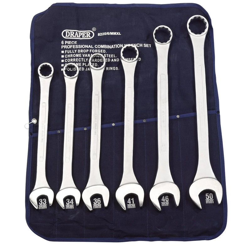 Draper Heavy Duty Long Pattern Metric Spanner Set 6 Piece