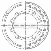 Borg & Beck Brake Drum Assembly Rear BBR32555