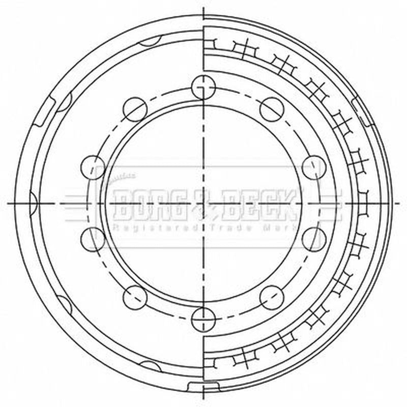 Borg & Beck Brake Drum Assembly Rear BBR32555