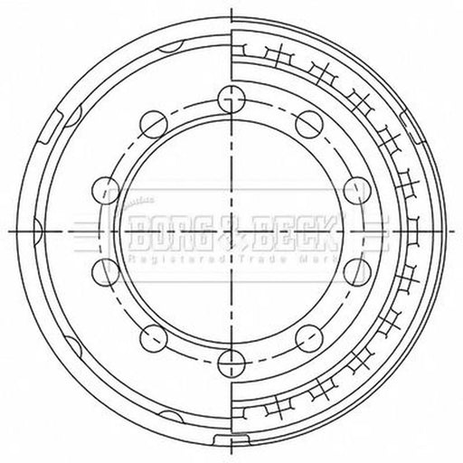Borg & Beck Brake Drum Assembly Rear BBR32555