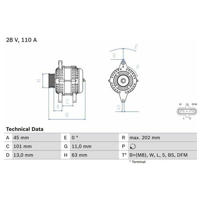 Bosch Reman Alternator (Hgv) 4936 0986049360 Bosch  - Town Parts