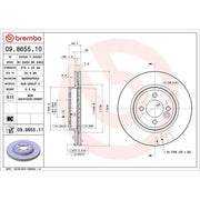 Brembo 2 x Internally Vented Front Brake Discs 09.8655.11