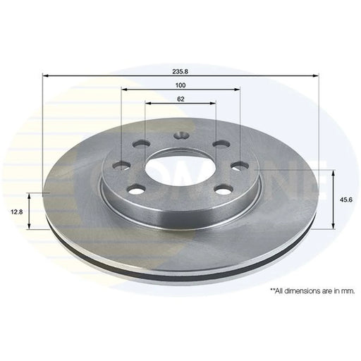Comline 2 x Solid Front Brake Discs ADC1406