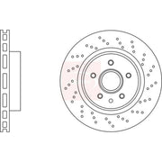 Apec 2 x Perforated/Vented Front Brake Discs DSK3218