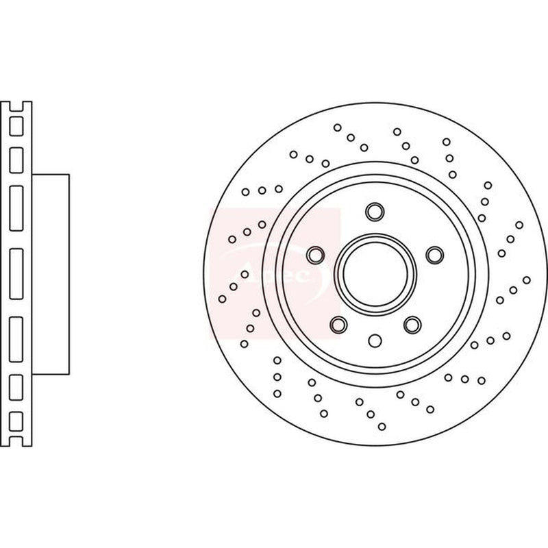 Apec 2 x Perforated/Vented Front Brake Discs DSK3218