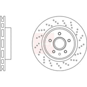Apec 2 x Perforated/Vented Front Brake Discs DSK3218