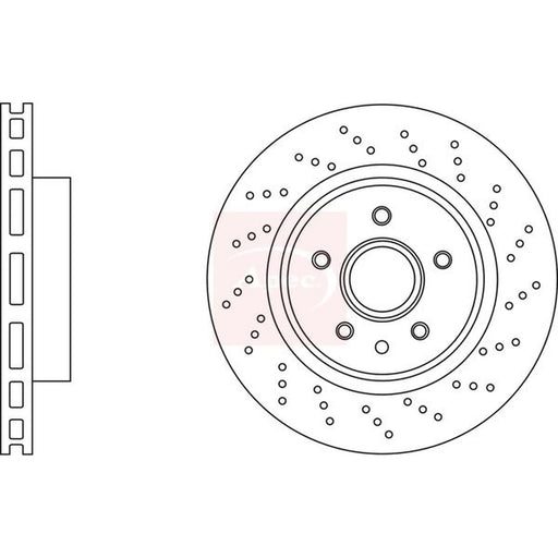 Apec 2 x Perforated/Vented Front Brake Discs DSK3218