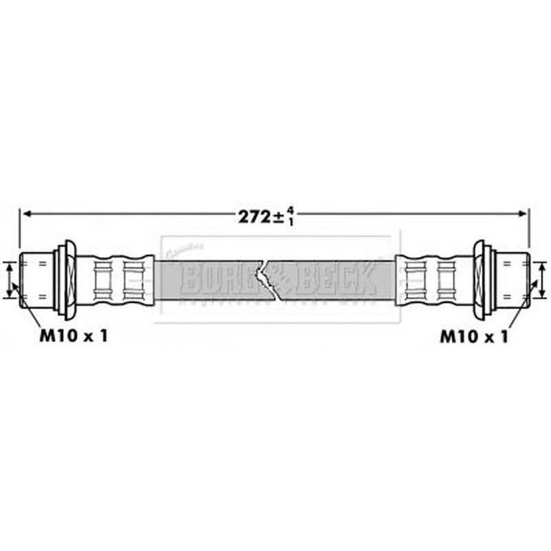 Borg & Beck Brake Hydraulic Hose Line Front BBH7259