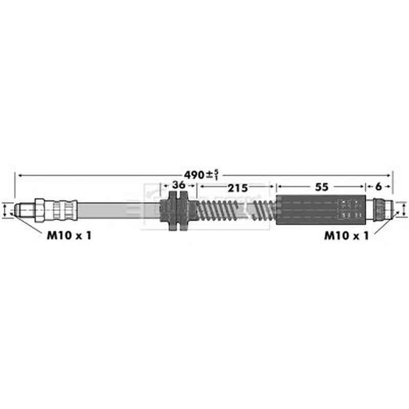 Borg & Beck Brake Hydraulic Hose Line Front Left BBH6908